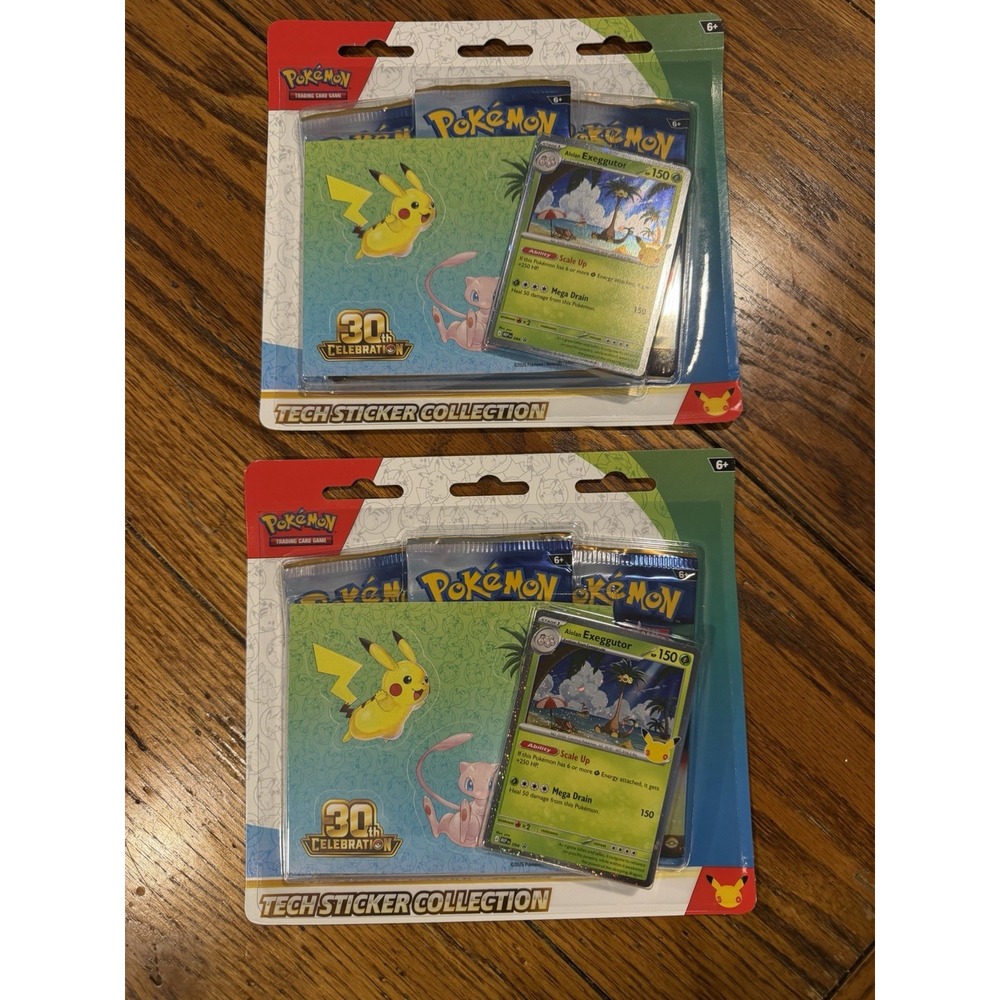 New 30th Anniversary Celebration Pokemon Tech Sticker Collection Set Of 2